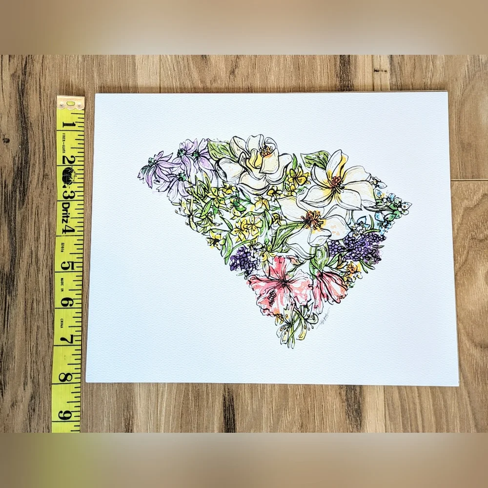 South Carolina State Flowers 8 X 10 Art Print